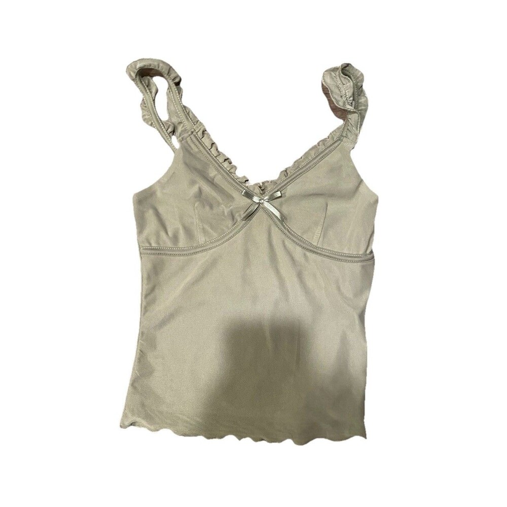 Madden Girls Juniors' Mesh Ruffle-Trim Babydoll y2k Cami Sz XS